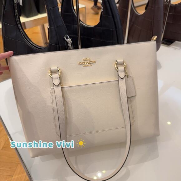 NWT COACH CCD71 Station Tote Bag Crossgrain | Mercari NWT COACH CCD71 Station Tote Bag Crossgrain leather Chalk